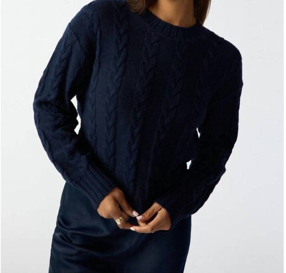 NWT Sanctuary Fisherman's Cable Knit Sweater Revolve Navy Blue XXS